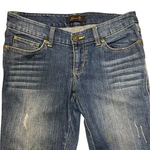 Seven7 Jeans Size 4 Straight Leg with side zippers Mid Rise